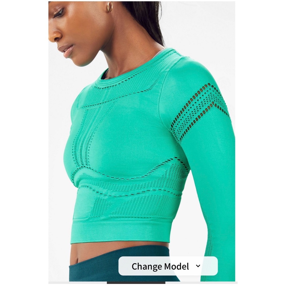 Fabletics Jaymee Mesh Long-Sleeve Top Style‎ #LS1931297 - Picture 2 of 9